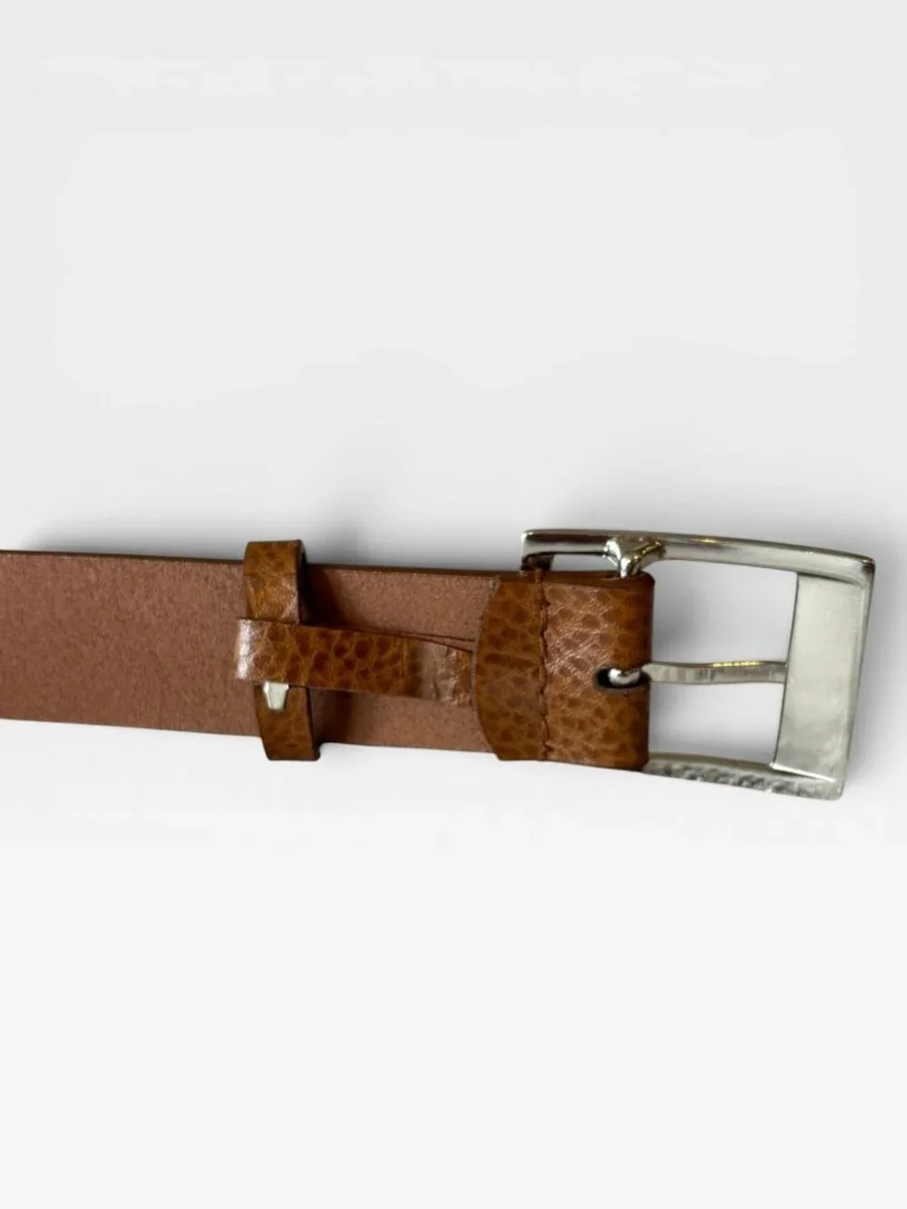 New York & Company Brown Textured Belt Silver Buckle Size Medium 37”